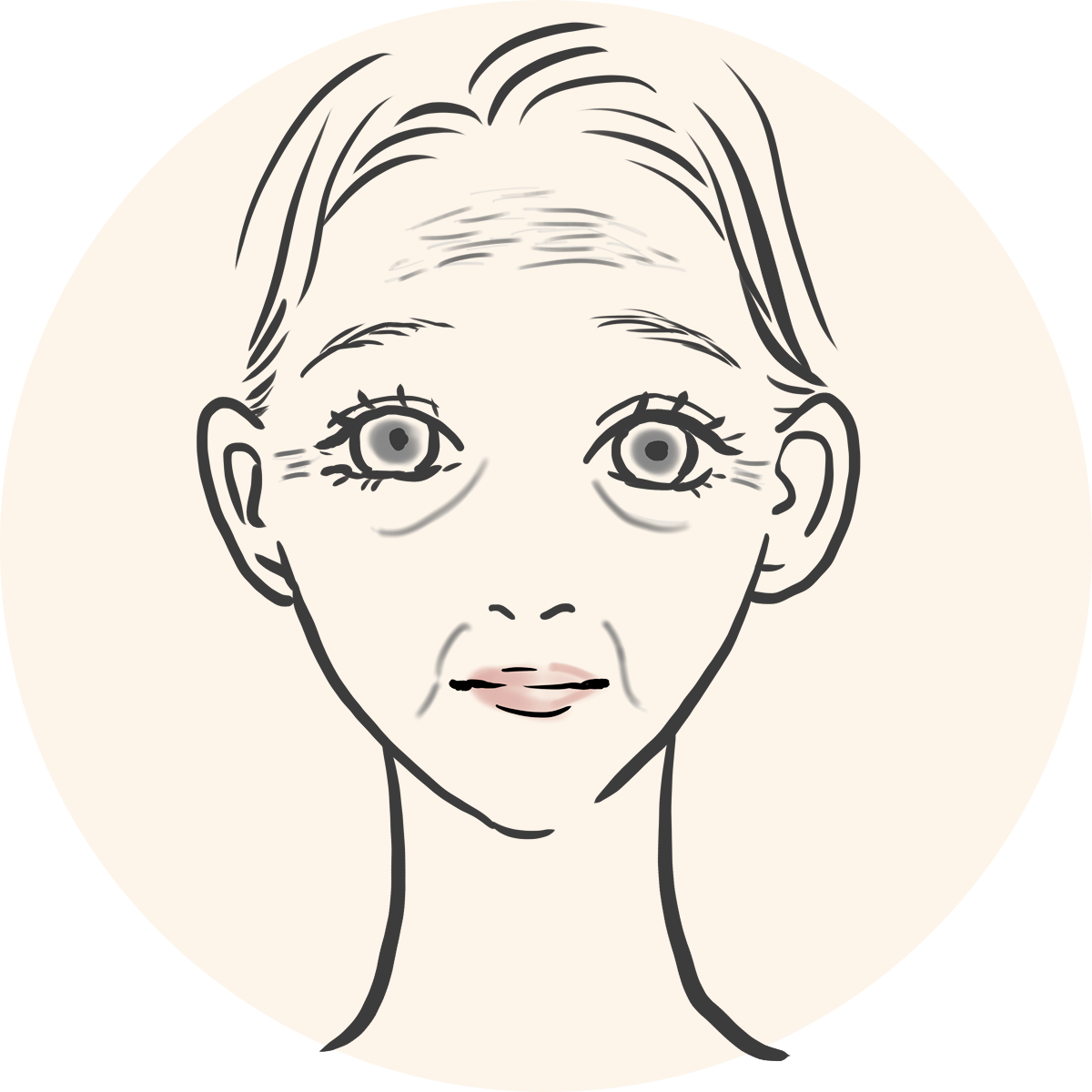 しわ・肌の乾燥の女性イラスト