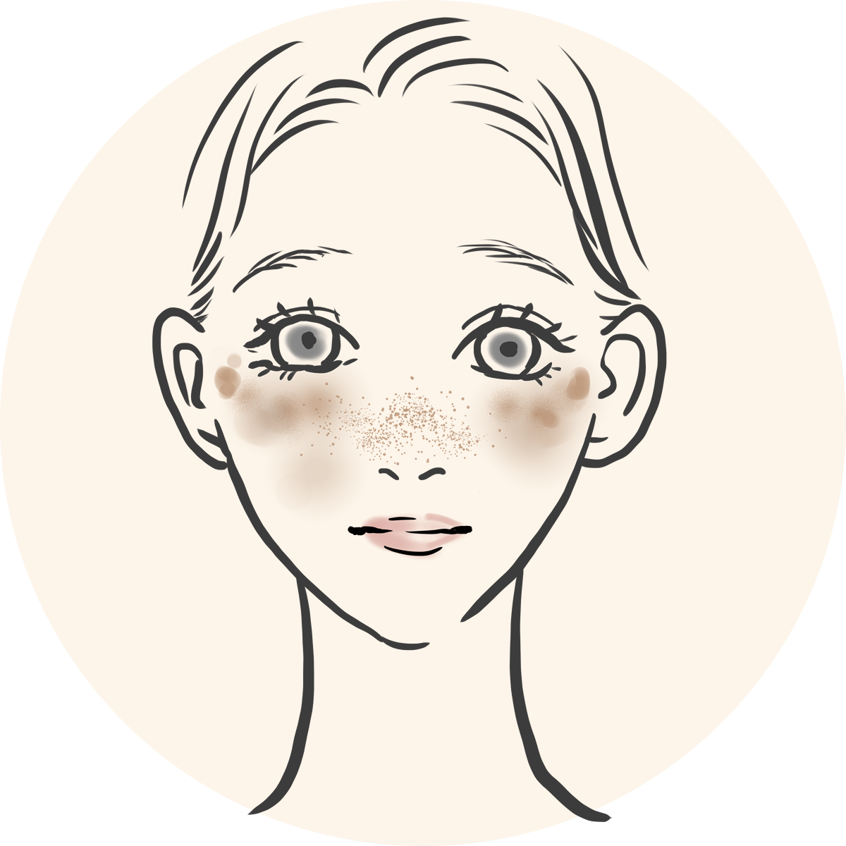 シミ・くすみ・色ムラの女性イラスト